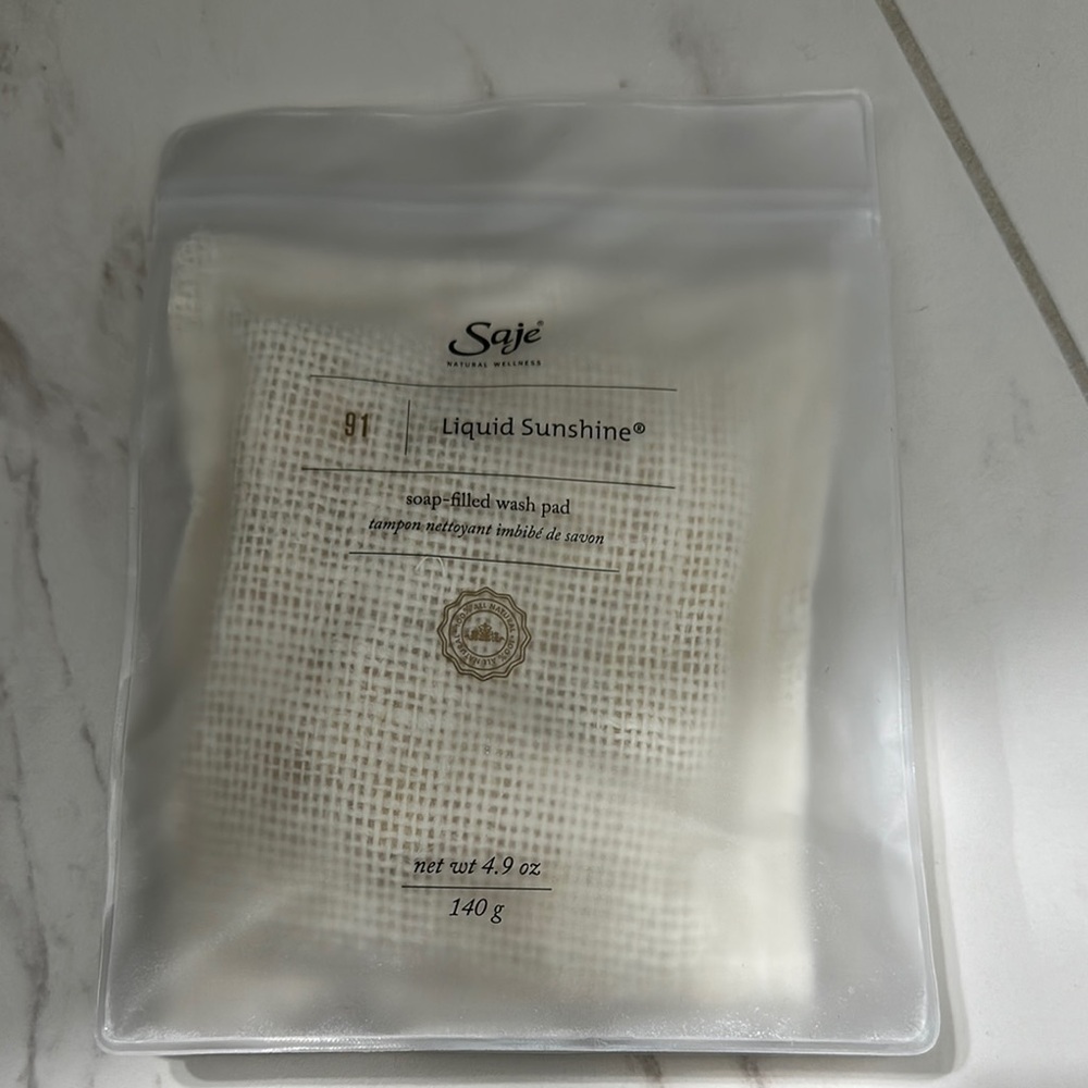 Saje Liquid Sunshine Soap-Filled Wash Pad